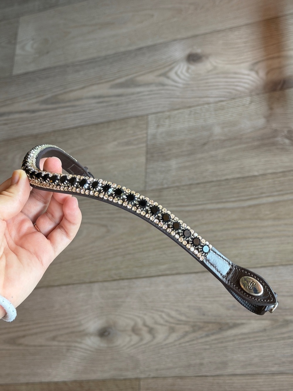PS of Sweden Brown with black Crystal browband luxe jet